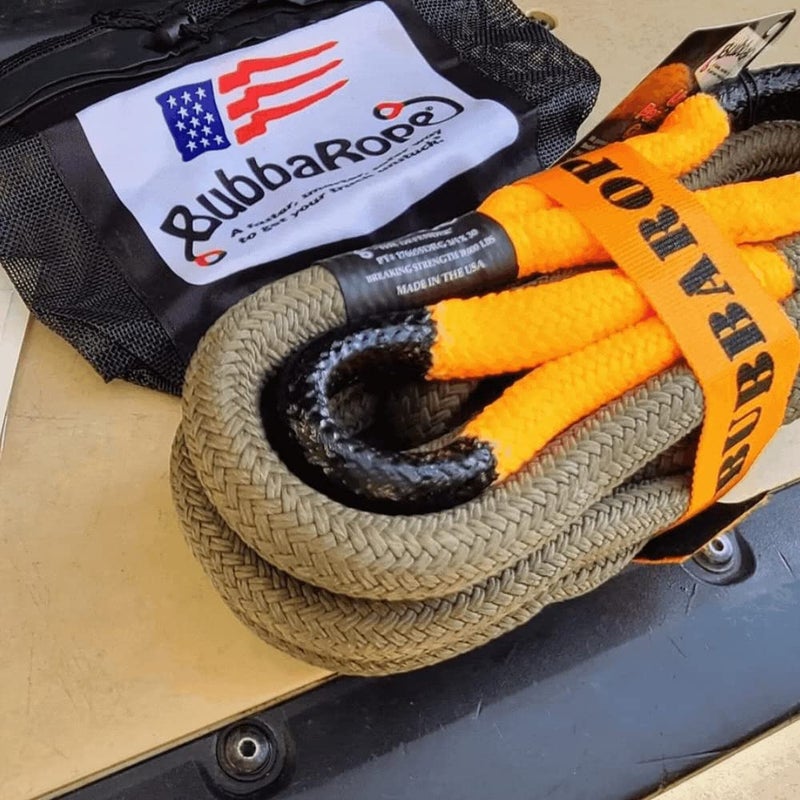 Bubba Rope RENEGADE 176655BKG Off-Road Power Stretch Kinetic Kit 3/4" x 20" Recovery Rope With Breaking Strength of 19000 In Tane / Green Accessory Ideal for Recovery and Towing Stuck Vehicles - Image 4